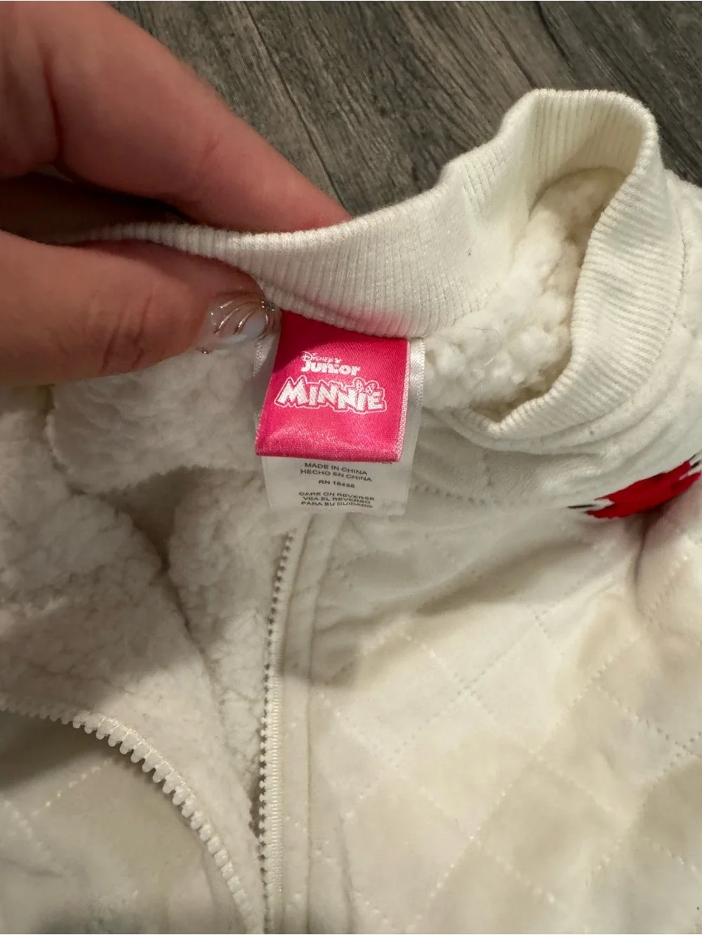 Disney Cream Quilted Minnie Mouse Jacket with Red Accents